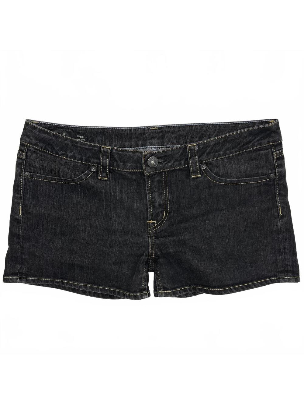 Y2K Buffalo David Bitton Jocelyne Low Rise Stretch Shorts Black Grunge 2000s